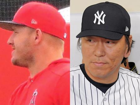 　エンゼルス・トラウト（左）と松井秀喜氏