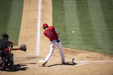 　紅白戦で本塁打を含む２安打を記録した大谷（Ａｎｇｅｌｓ　Ｂａｓｅｂａｌｌ提供）