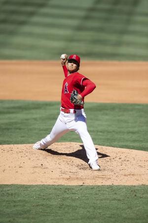 力投するエンゼルス・大谷（Angels Baseball提供）
