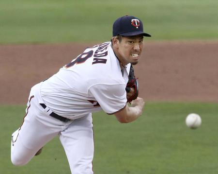 　レイズ戦に先発し、５回１／３を１失点と好投したツインズ・前田＝フォートマイヤーズ（共同）
