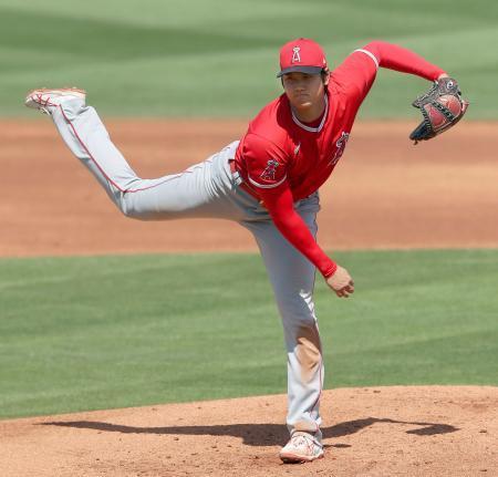 大リーグ大谷は「投手・１番」４回１失点、２打数２安打