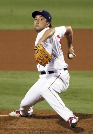 　オリオールズ戦の６回途中から登板し、１回１／３を無安打無失点だったレッドソックス・沢村（共同）