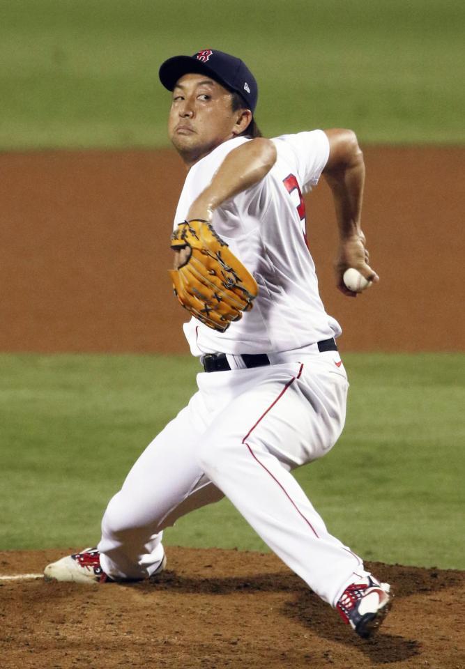 　オリオールズ戦の６回途中から登板し、１回１／３を無安打無失点だったレッドソックス・沢村（共同）