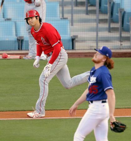 大谷は２打数１安打ドジャース戦