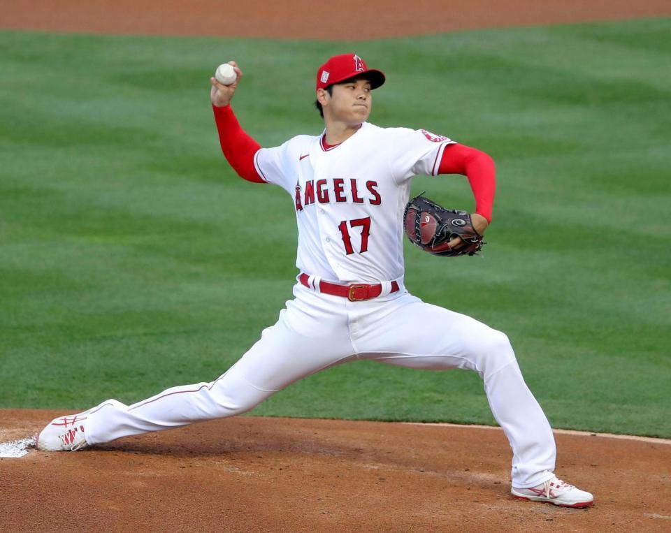 ホワイトソックス戦で今季初先発したエンゼルス・大谷＝アナハイム（共同）