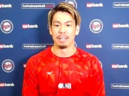 　試合後のオンライン会見で今季初勝利を語る前田