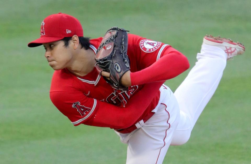 レイズ戦に先発したエンゼルス・大谷＝アナハイム（共同）