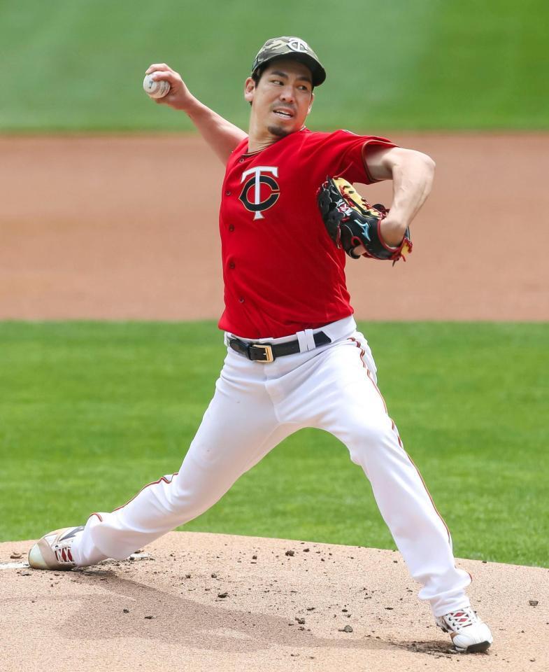 　アスレチックス戦に先発し、４回０／３を５失点だったツインズ・前田。勝敗は付かなかった＝ミネアポリス（ＵＳＡトゥデー・ロイター＝共同）