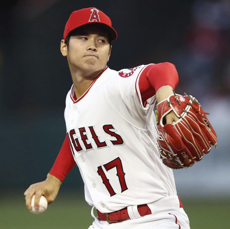 エンゼルス・大谷＝アナハイム（ゲッティ＝共同通信社・提供）