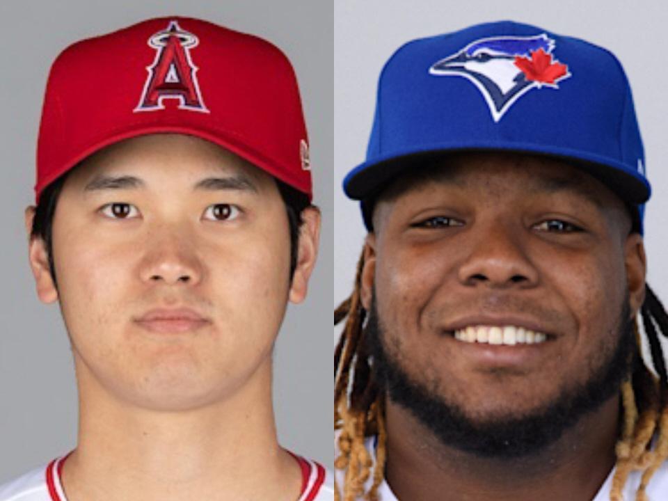 大谷翔平（左）とウラジミール・ゲレロ