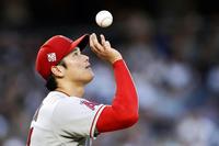 　ヤンキース戦に先発登板したエンゼルス・大谷。２／３回を７失点で４勝目はならなかった＝ニューヨーク（ＡＰ＝共同）