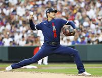 　１回、先発し力投する大谷（提供・共同通信社）