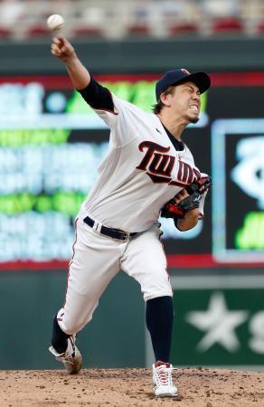 　エンゼルス戦に先発したツインズ・前田＝ミネアポリス（共同）