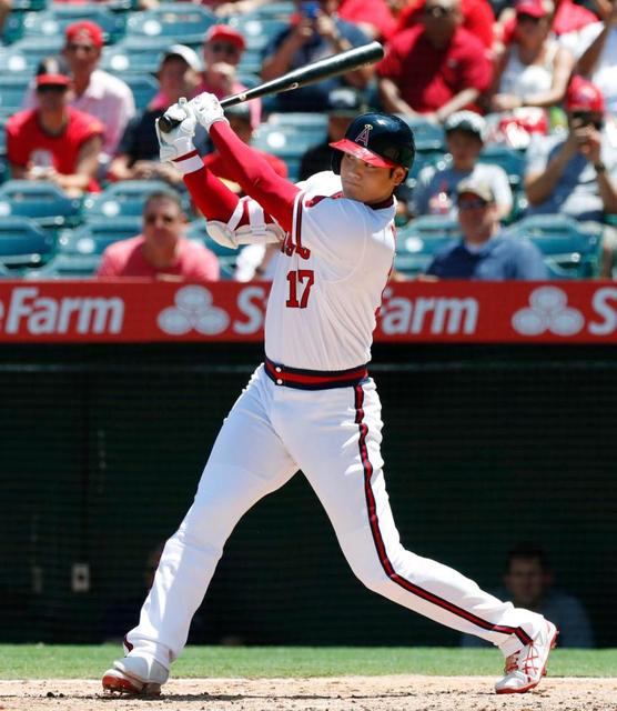 大谷翔平、決勝適時打　１７８キロ弾丸二塁打で勝率５割復帰