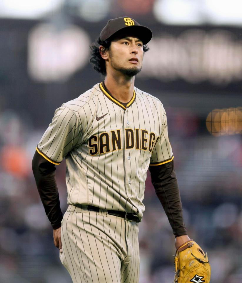 　ジャイアンツ戦に先発し、２回途中９失点だったパドレスのダルビッシュ＝サンフランシスコ（ＡＰ＝共同）