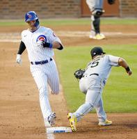 　２回、三ゴロに倒れる間に打点を挙げた鈴木。一塁手・筒香（共同）