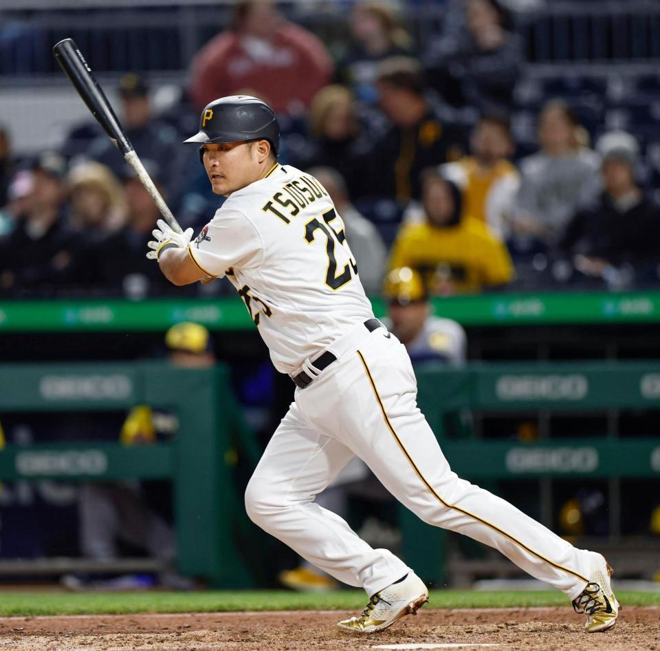 ブルワーズ戦の５回、三ゴロに倒れるパイレーツ・筒香＝ピッツバーグ（共同）