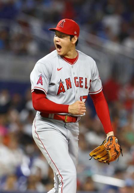 大谷翔平 8勝目権利得て降板 走攻投で躍動 15人連続凡退の好投、適時打に盗塁も