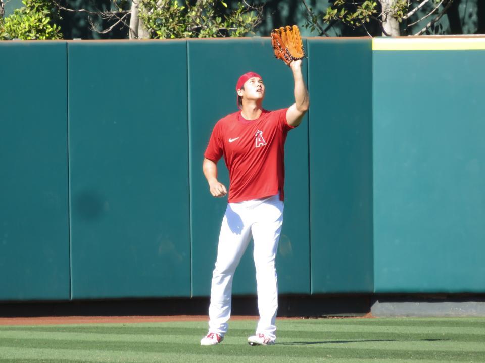 外野守備の大谷翔平　パネル40㎝×29㎝ 外野守備の大谷翔平 パネル40㎝×29㎝