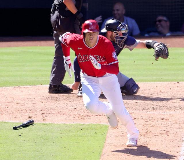 大谷翔平、７戦ぶり３６度目マルチで５戦連続安打　唯一の得点　大敗で４連勝ならず
