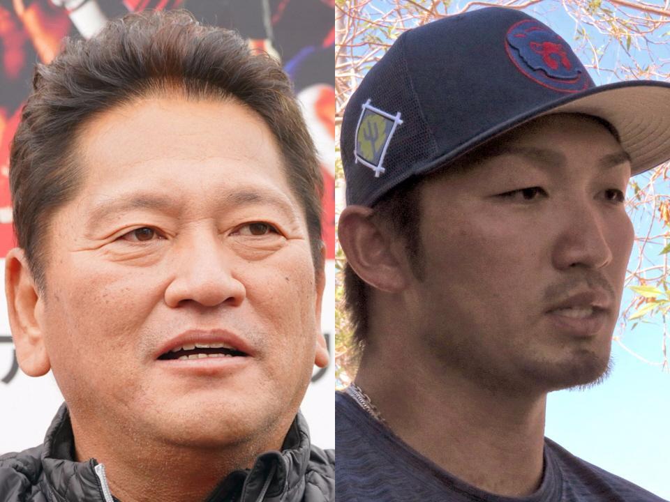 　佐々木主浩氏（左）と鈴木誠也