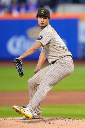 　メッツ戦に先発したパドレスのダルビッシュ＝ニューヨーク（ＵＳＡトゥデー・ロイター＝共同）