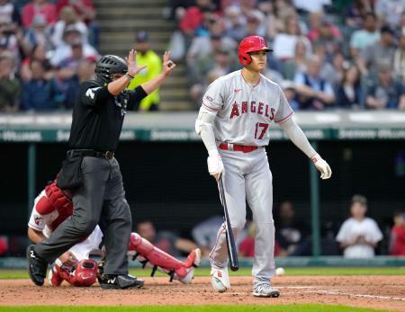 エンゼルスの大谷、２打数無安打　ガーディアンズ戦