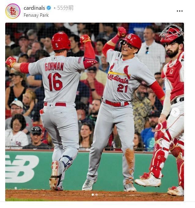 　カージナルスの公式インスタグラム（ ｃａｒｄｉｎａｌｓ）より