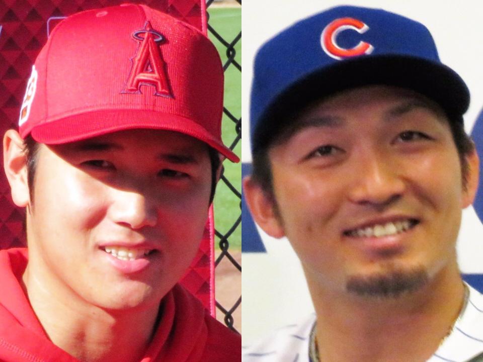 　大谷翔平（左）と鈴木誠也