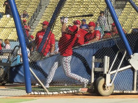 　４５日ぶりにフリー打撃を行った大谷（撮影・小林信行）