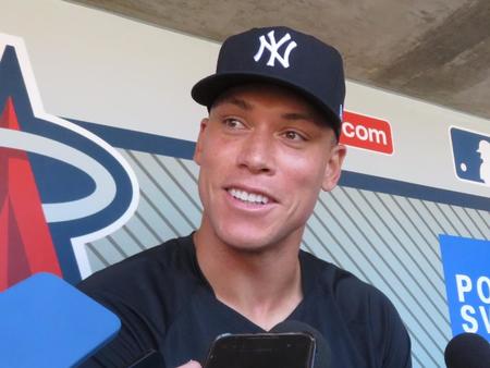 大谷について笑顔で語るジャッジ（撮影・小林信行）