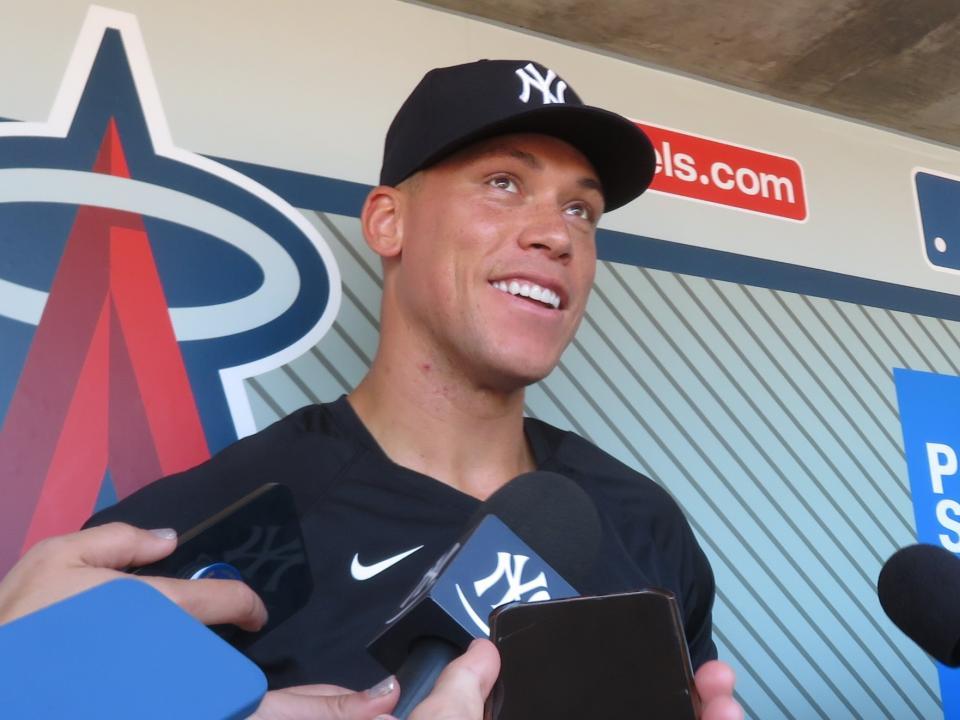 大谷について笑顔で語るジャッジ（撮影・小林信行）