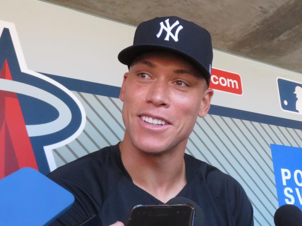 大谷について笑顔で語るジャッジ（撮影・小林信行）