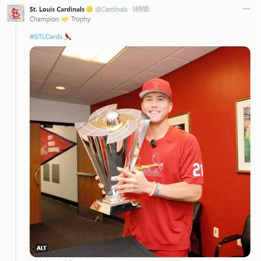 　カージナルスの公式ツイッター（＠Ｃａｒｄｉｎａｌｓ）より