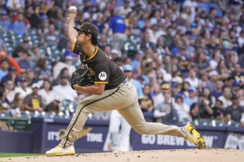 　ブルワーズ戦に先発したダルビッシュ（ＡＰ＝共同）