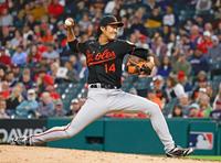 　６回途中から登板し、２／３回を無安打無失点だった藤浪（共同）