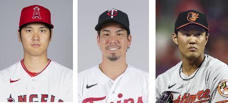 　大谷翔平、前田健太、藤浪晋太郎（いずれもゲッティ＝共同）　