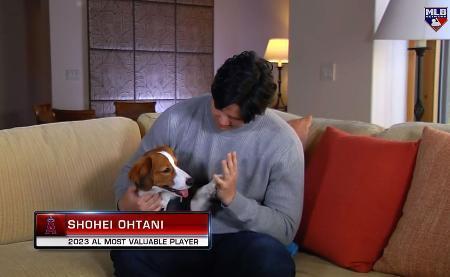 大谷と出演の犬が話題　ＭＶＰ発表のテレビ番組