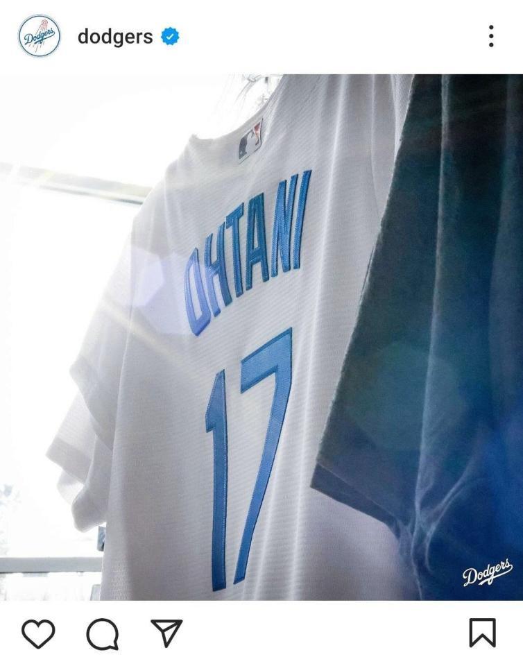 　ドジャースの公式インスタグラム（ｄｏｄｇｅｒｓ）より