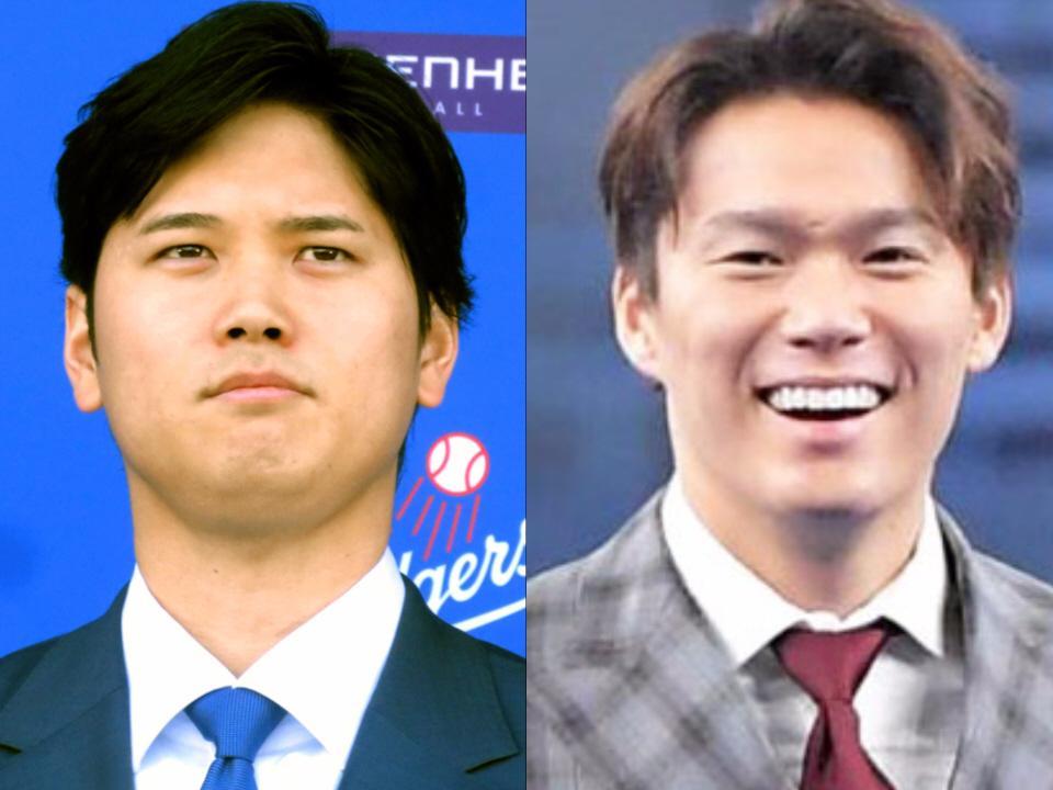 　大谷翔平（左）と山本由伸