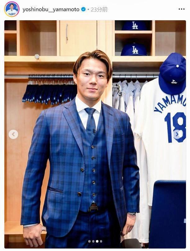 　ドジャース・山本のインスタグラム（ｙｏｓｈｉｎｏｂｕ＿＿ｙａｍａｍｏｔｏ）より 