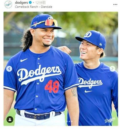 　ドジャースの球団公式インスタグラム（ ｄｏｄｇｅｒｓ）より