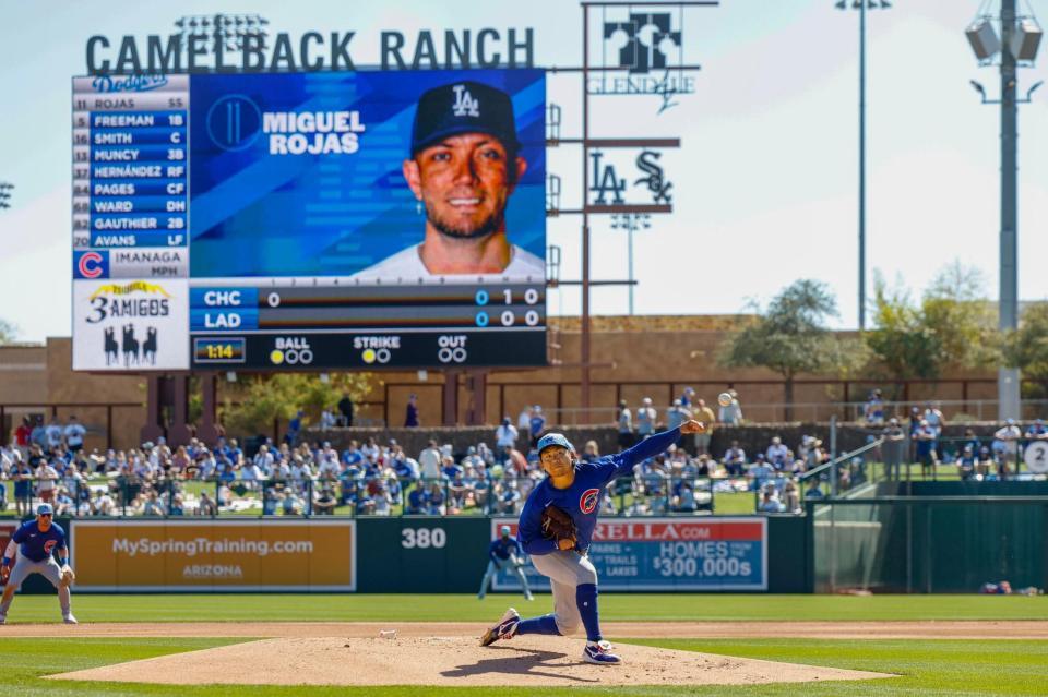 　ドジャース戦に先発でオープン戦初登板したカブス・今永（共同）