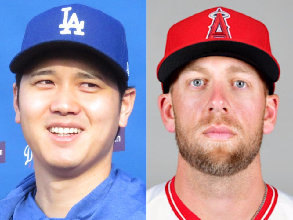 　ドジャース・大谷（左）とエンゼルスのハンター・ドジャー