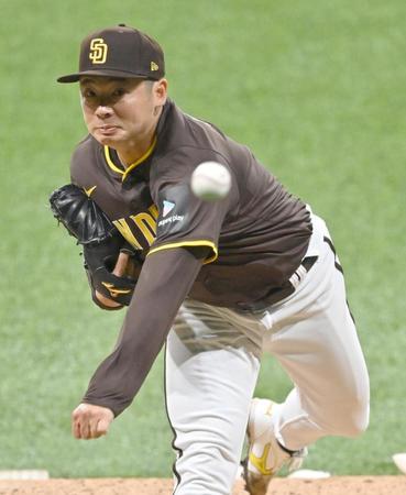 　５回表に登板した松井