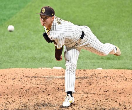 　６回途中に登板した松井