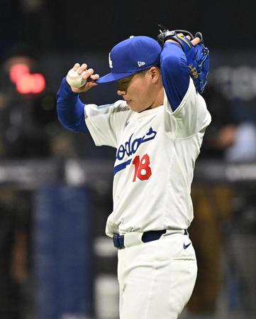 　１回、キム・ハソンに犠飛を許し、追加点を与えた山本