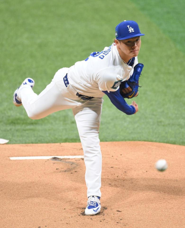 　メジャー初登板初先発の山本（撮影・伊藤笙子）