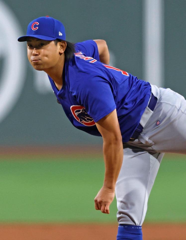 　レッドソックス戦に先発した今永（共同）