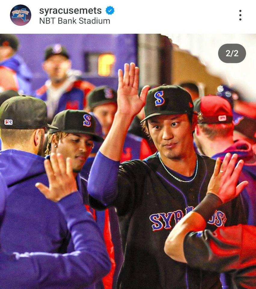 　シラキュース・メッツの球団公式インスタグラム（ｓｙｒａｃｕｓｅｍｅｔｓ）より